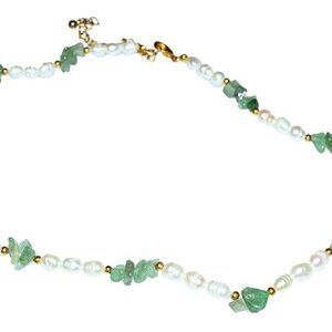 Genuine Pearl and Jade Necklace
